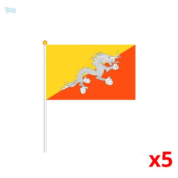 Mini drapeau du Bhoutan en tissu coloré