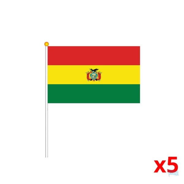 Mini drapeau de la Bolivie en polyester coloré et léger