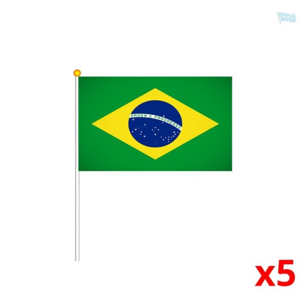 Mini drapeau représentant le Brésil en tissu coloré