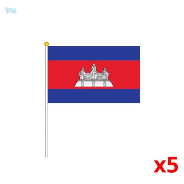 Mini drapeau du Cambodge en tissu coloré