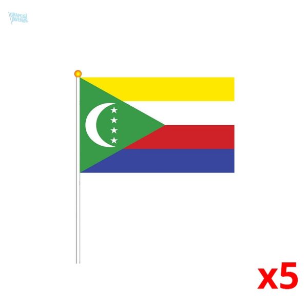 Mini drapeau des Comores en tissu coloré