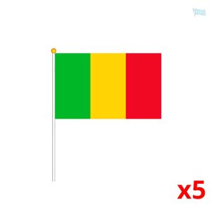 Mini drapeau du Mali sur fond coloré