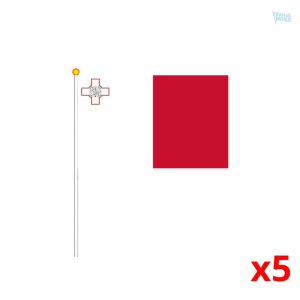 Mini drapeau de Malte sur fond blanc et rouge