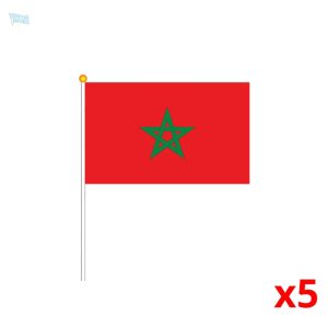 Mini drapeau du Maroc en polyester rouge et vert