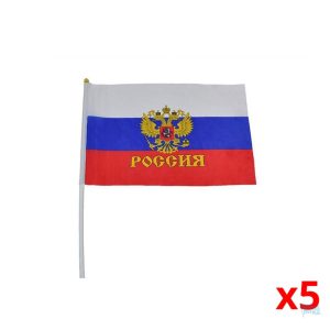 Mini drapeau de la Russie avec blason officiel