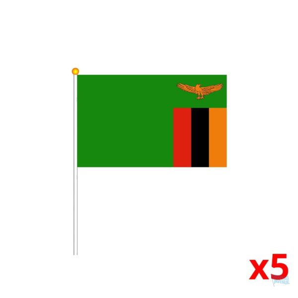 Mini drapeau de la Zambie en tissu coloré