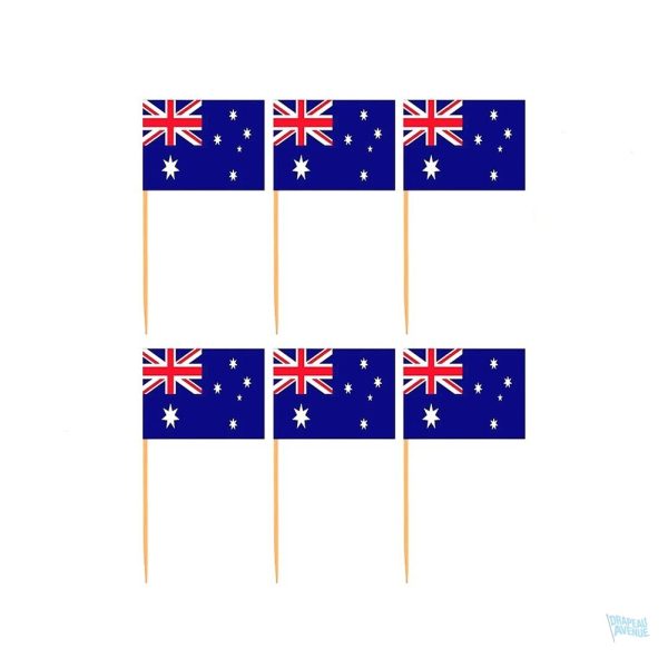Mini drapeaux d'Australie en pics décoratifs