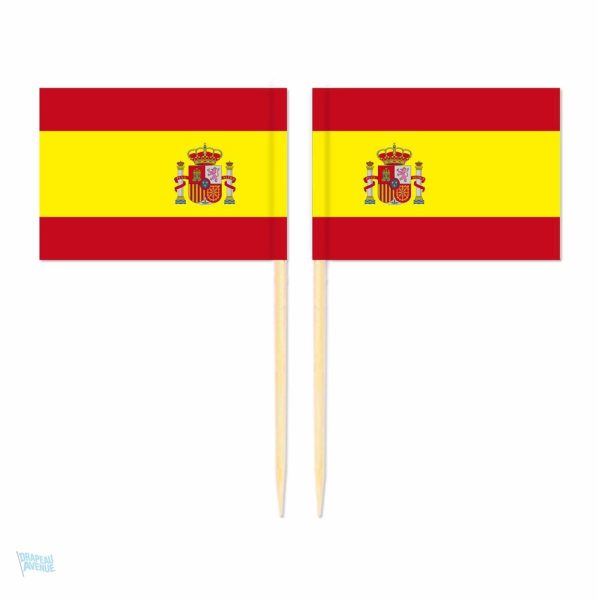 Mini pics drapeau Espagne pour décorations festives