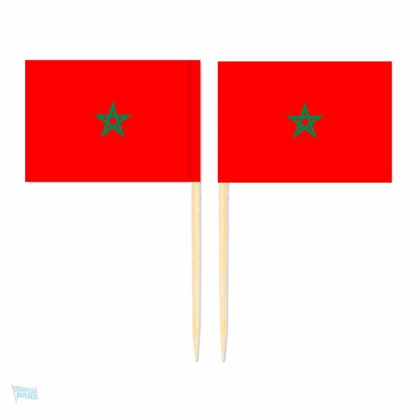 Mini drapeaux du Maroc en pics décoratifs