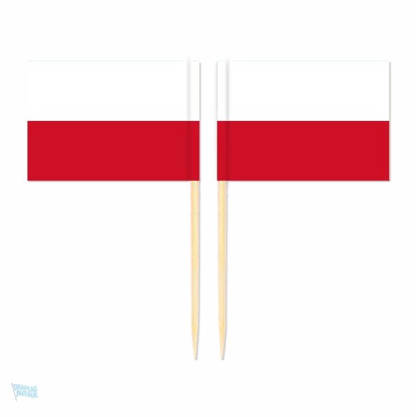 Mini drapeaux Pologne sur pics décoratifs