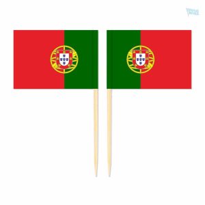 Mini drapeaux du Portugal en pics décoratifs