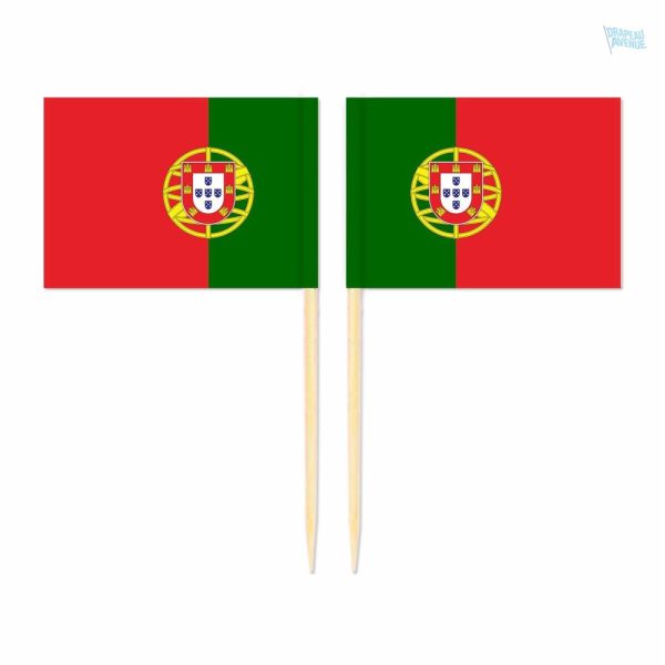 Mini drapeaux du Portugal en pics décoratifs