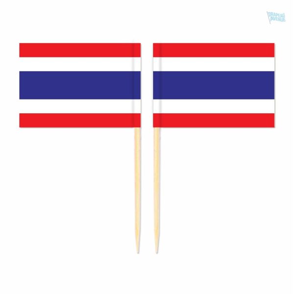 Mini drapeaux de la Thaïlande sur pics décoratifs