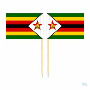 Mini pics drapeau du Zimbabwe pour décoration festive