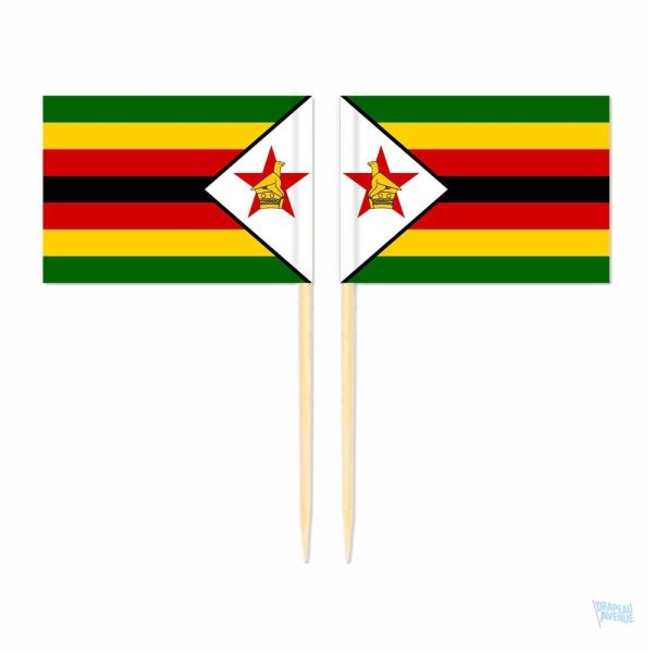 Mini pics drapeau du Zimbabwe pour décoration festive
