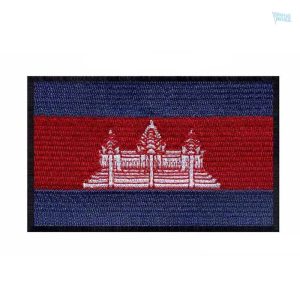 Patch drapeau Cambodge, emblème national en tissu
