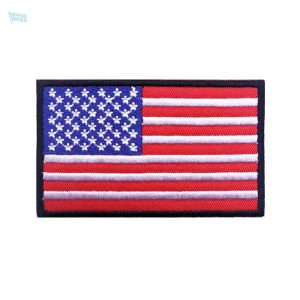 Patch drapeau États-Unis avec motifs emblématiques et couleurs vives