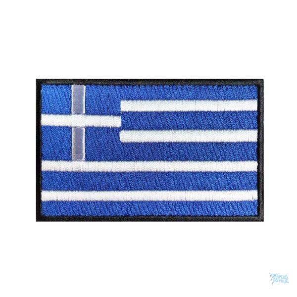Patch drapeau de la Grèce en tissu bleu et blanc