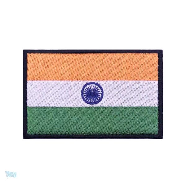 Patch drapeau Inde en tissu, symbole national coloré
