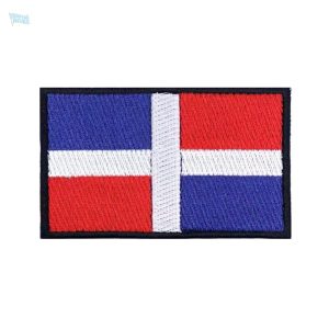 Patch drapeau République Dominicaine en tissu coloré
