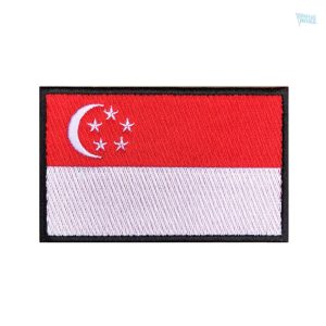Patch drapeau Singapour, symbole national en tissu