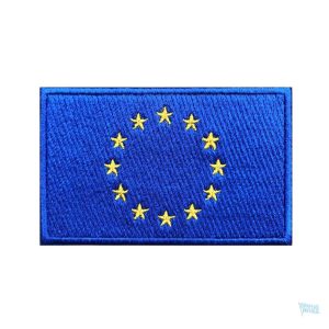 Patch drapeau Union Européenne en tissu bleu et étoiles jaunes