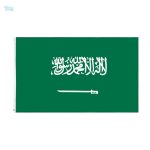 Petit drapeau Arabie Saoudite en tissu vert et blanc