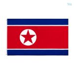Petit drapeau de la Corée du Nord en tissu