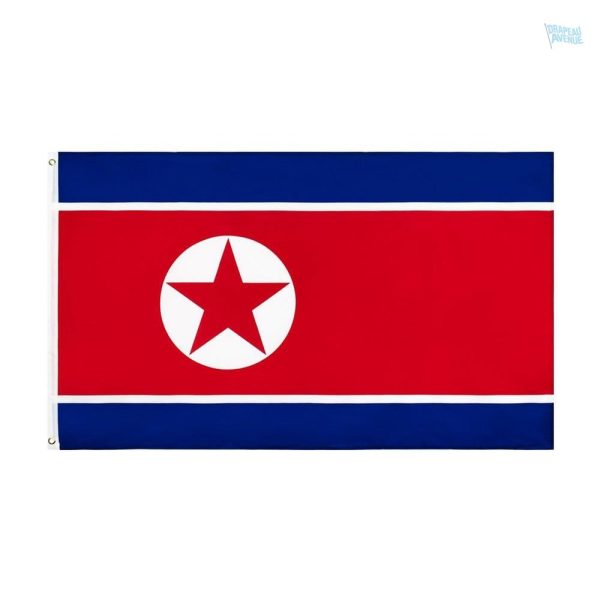 Petit drapeau de la Corée du Nord en tissu