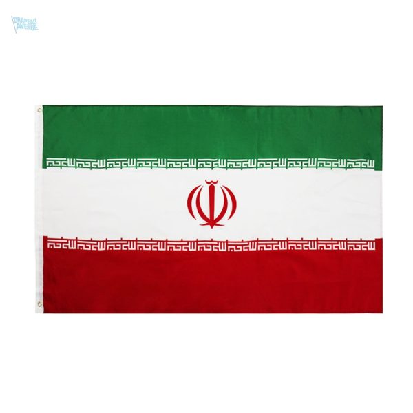 Petit drapeau représentant l'Iran en tissu coloré