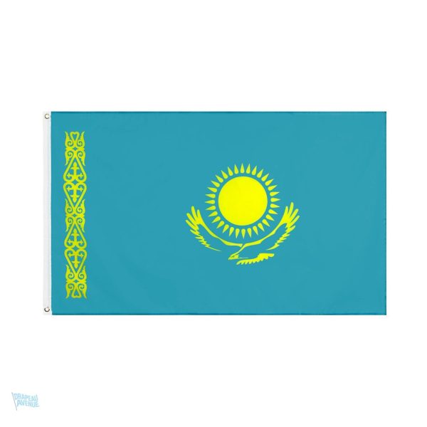 Petit drapeau du Kazakhstan en tissu de qualité