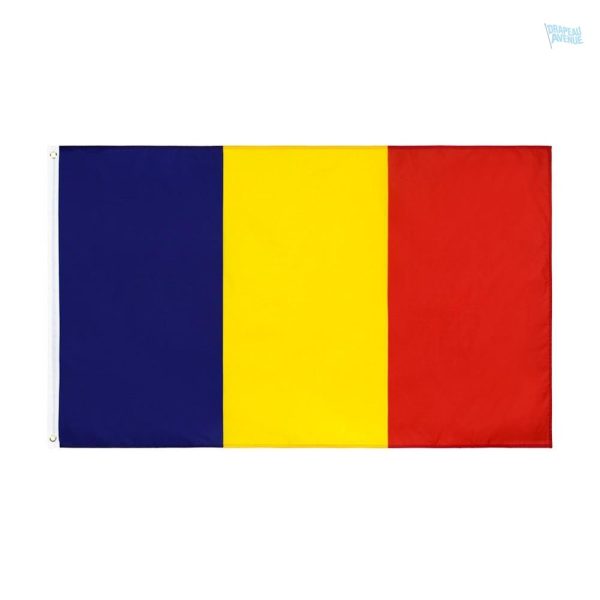 Petit drapeau de la Roumanie en tissu coloré