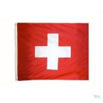 Petit drapeau carré Suisse en tissu rouge et blanc