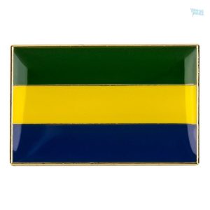Petite broche représentant le drapeau du Gabon