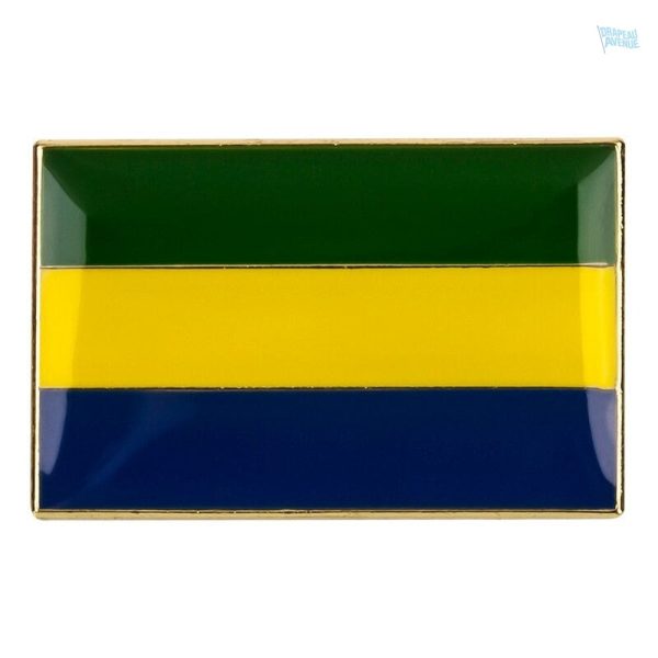 Petite broche représentant le drapeau du Gabon