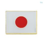 Petite broche drapeau Japon en émail rouge et blanc