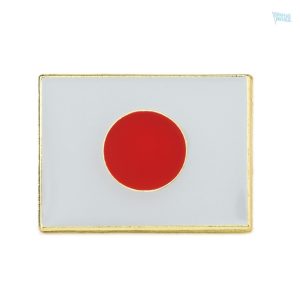 Petite broche drapeau Japon en émail rouge et blanc