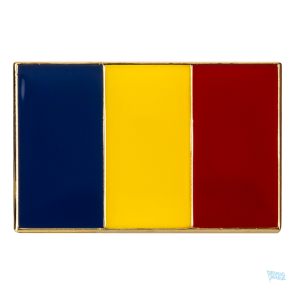 Petite broche drapeau Roumanie en métal coloré