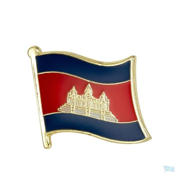 Pin's drapeau du Cambodge en métal émaillé