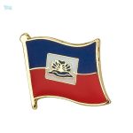 Pin's drapeau Haïti sur fond bleu et rouge