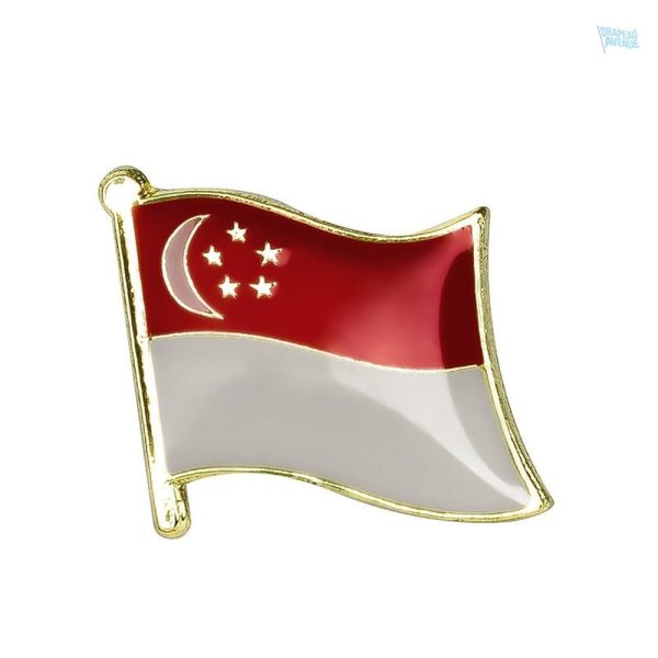 Pin's drapeau Singapour en émail coloré
