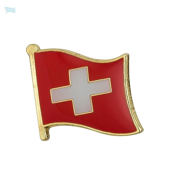 Pin's drapeau Suisse en émail rouge et blanc