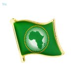 Pin's drapeau de l'Union Africaine en métal émaillé
