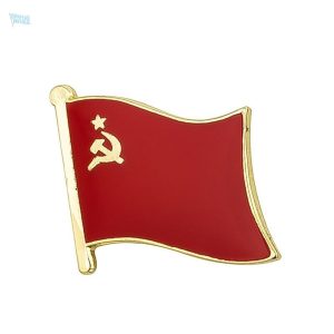 Pin's drapeau URSS en émail rouge et or