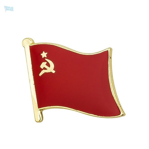 Pin's drapeau URSS en émail rouge et or