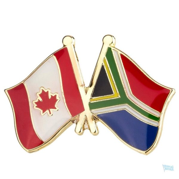 Pin's drapeaux croisés Canada et Afrique du Sud