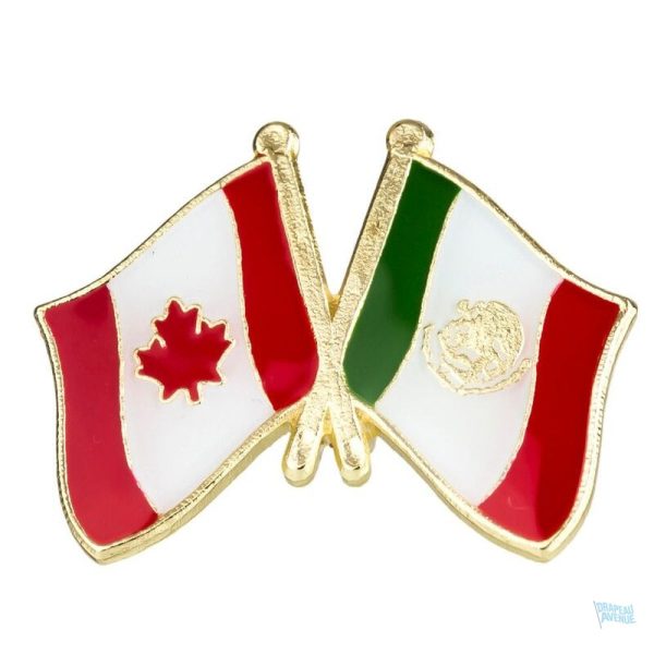 Pin's drapeaux croisés Canada et Mexique