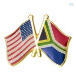 Pin's drapeaux croisés États-Unis et Afrique du Sud