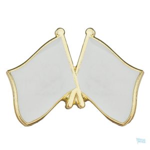 Pin's personnalisé avec drapeaux croisés en métal