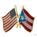 Pin's drapeaux croisés Porto Rico et États-Unis